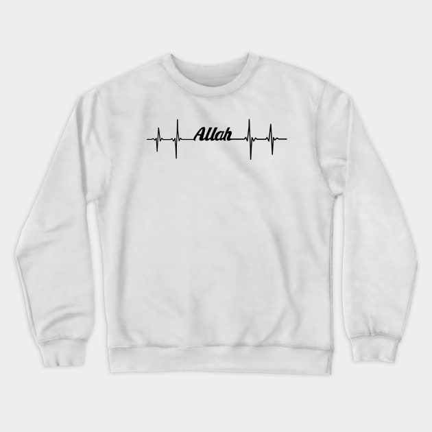 Allah Heartbeat Crewneck Sweatshirt by Shirtbubble